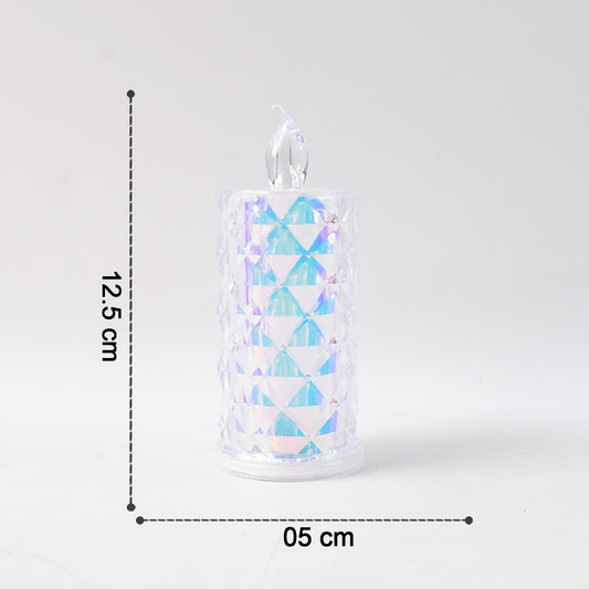 Decorative Led Candle Lights With Holographic Finish (2 Pc Set)