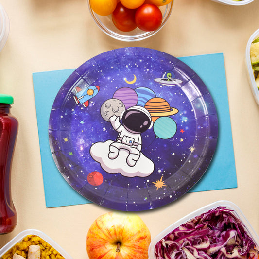 Round Plates Disposable Paper Plates Happy Birthday Gift (10 Pcs Set Mix Design)