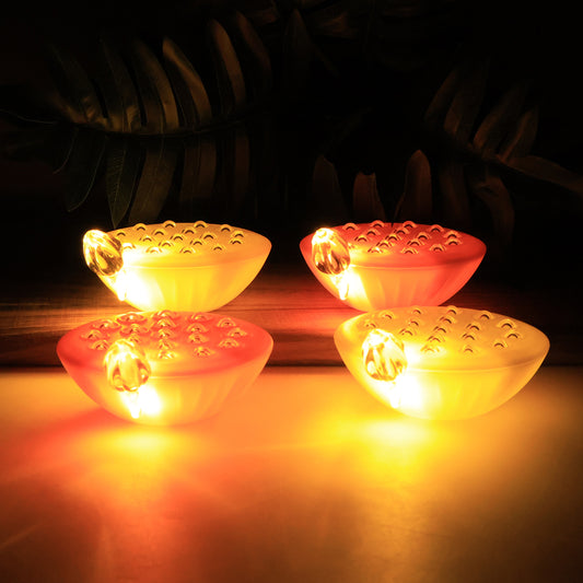 Set Of 4 Lotus Canopy Led Decorative Lamps