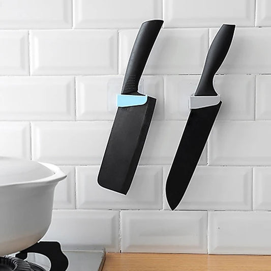 5733 Punch-free Wall Hanging Knife Holder Stand Knife Holder Kitchen Supplies Tool Holder Insert Knife Shelf Storage Rack (1 Pc )
