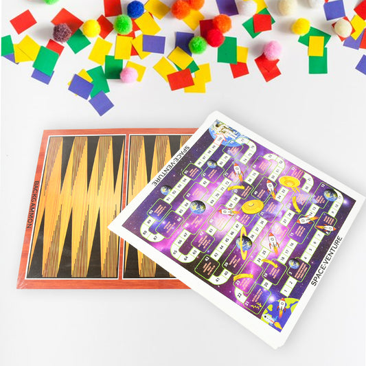 17669 13 In 1 Family Board Game Chess Snakes Ladders Ludo Tic-tac-toe Checkers Travel Bingo Football Space Venture Steeplechase Set For Kids