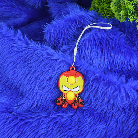 Creative Cartoon Superhero Style Mini Push Pop Bubble Keychain (1 Pc)