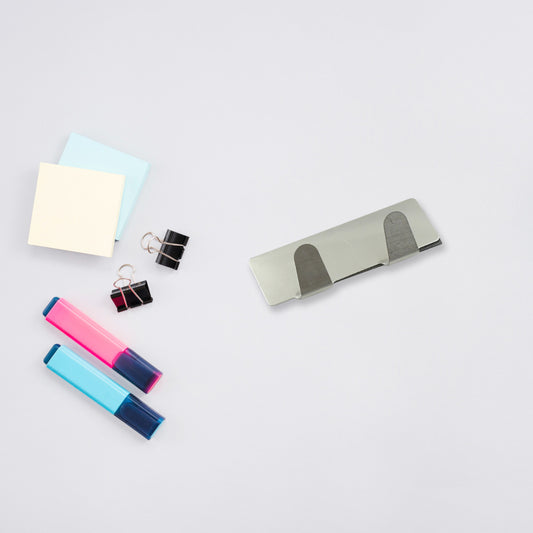 9414 Multipurpose Stainless Steel Self Adhesive Wall Hanging Hooks Sticker Hooksuitable For Wall Paper Calender Bathroom Tiles Kitchen Key Hange And Etc Double Hook (6 Pc Set)