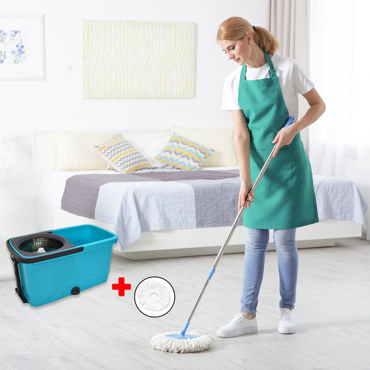 4027 Quick Spin Mop Plastic Spin Bucket Floor Cleaning Easy Wheels Big Bucket Floor Cleaning Mop With Bucket