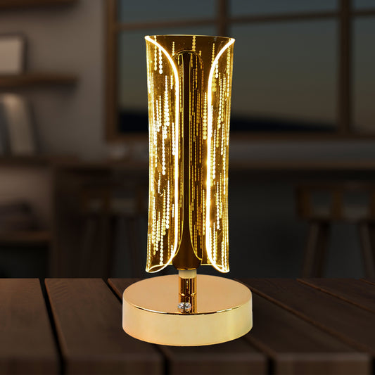 Luxury Tall Cylinder Shape Crystal Table Lamp (1 Pc)