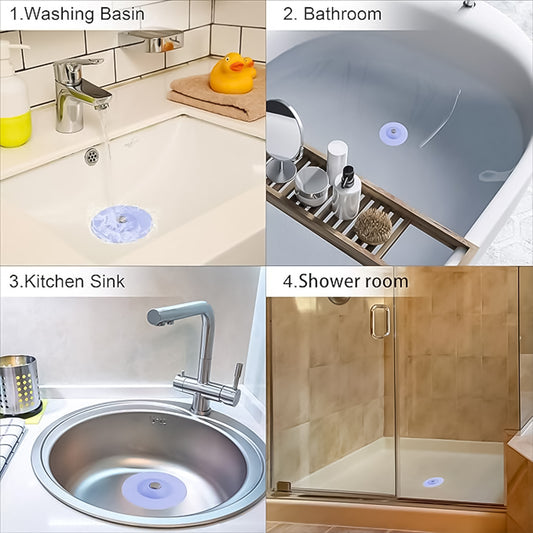Creative 2-in-1 Blue Silicone Sewer Sink Sealer Cover Drainer (Multicolour 1 Pc)