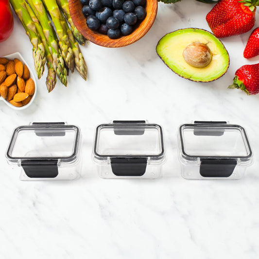 Kitchen Storage Container With Air Seal Lock Lid (3 Piece Set 250 Ml)