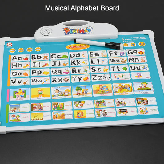 4602 Learning Board 2in1 - Educational Pad For Kids Musical Board For Alphabet Abc Learning Toy Play Mat Drawing With One Doodle Pen