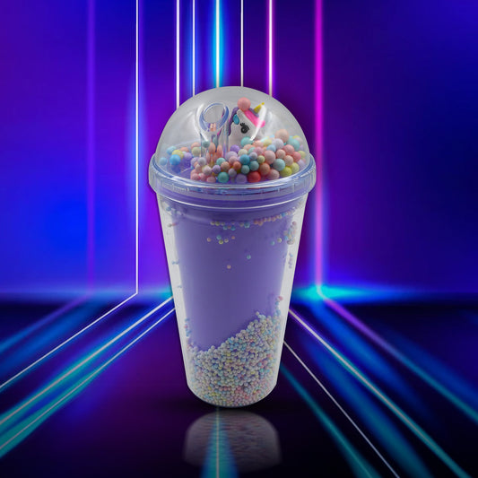 6883a Design Printed Sipper Bottle With Toy Led Glow Light Double Wall Sipper Glass Water Bottle Sipper Bottle With Straw For Girls And Kids For Boys And Girls Schooltuitiongym (Pack Of 1)