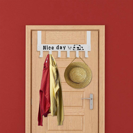 Heavy-duty Carbon Steel Door Hook Hanger Rack (1 Pc 6 Hook White)