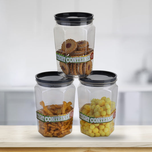 2299 Air Tight Kitchen Storage Container For Rice Dal Atta Bpa-free Flour Cereals Snacks Stackable Modular Round. (Approx - 1100ml Set Of 6pcs)