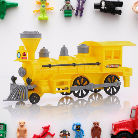Pull And Go Train With Light Plastic String Pull Back Train (1 Pc Mix Color)