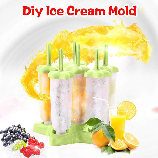 Plastic Ice Cream Molds With Lid (1 Set 6 Pc)