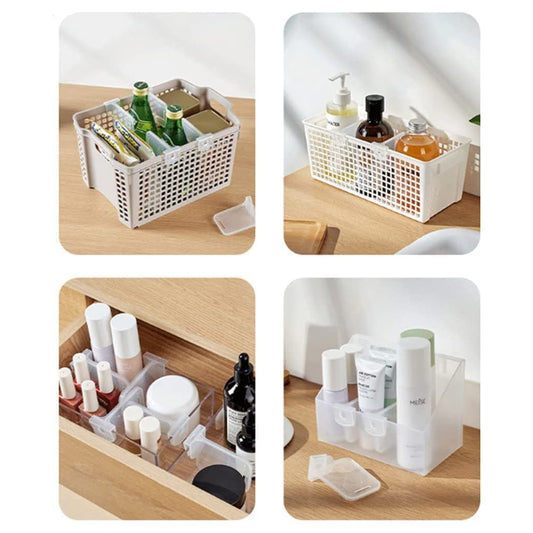 Plastic Storage Baskets Space Allocator Refrigerator Organizer Bins Partition Clip (1 Pc)