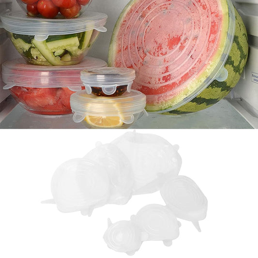 Silicone Food Cover Stretch Lids (6 Pcs Set 62 Gm)