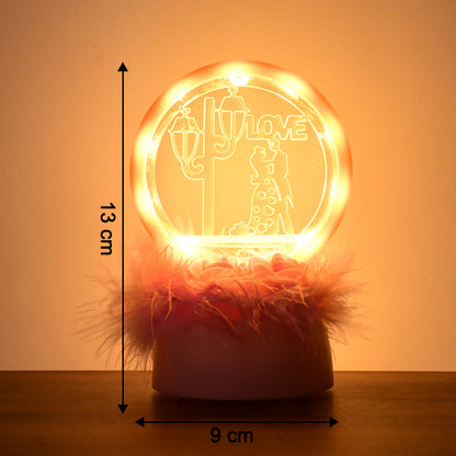 Romantic Round Love Couple Decorative Showpiece (1 Pc)