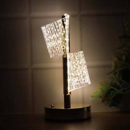 Luxury Crystal Led Double Shade Table Lamp (1 Pc)