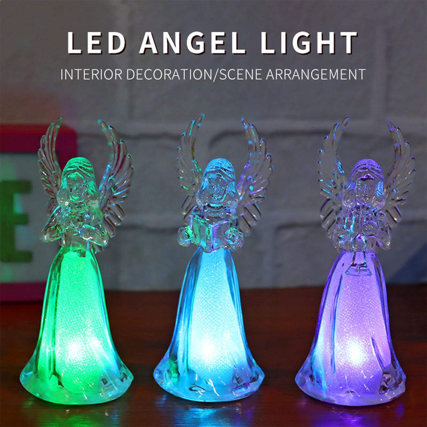 Battery Operated Led Angel Decorative Lights (4 Pc  Set)