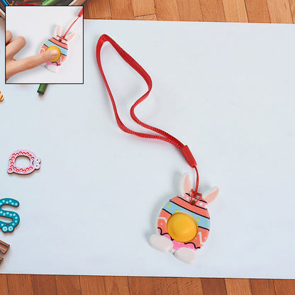 Cute Bunny-shaped Pop It Fidget Toy Keychain (1 Pc)