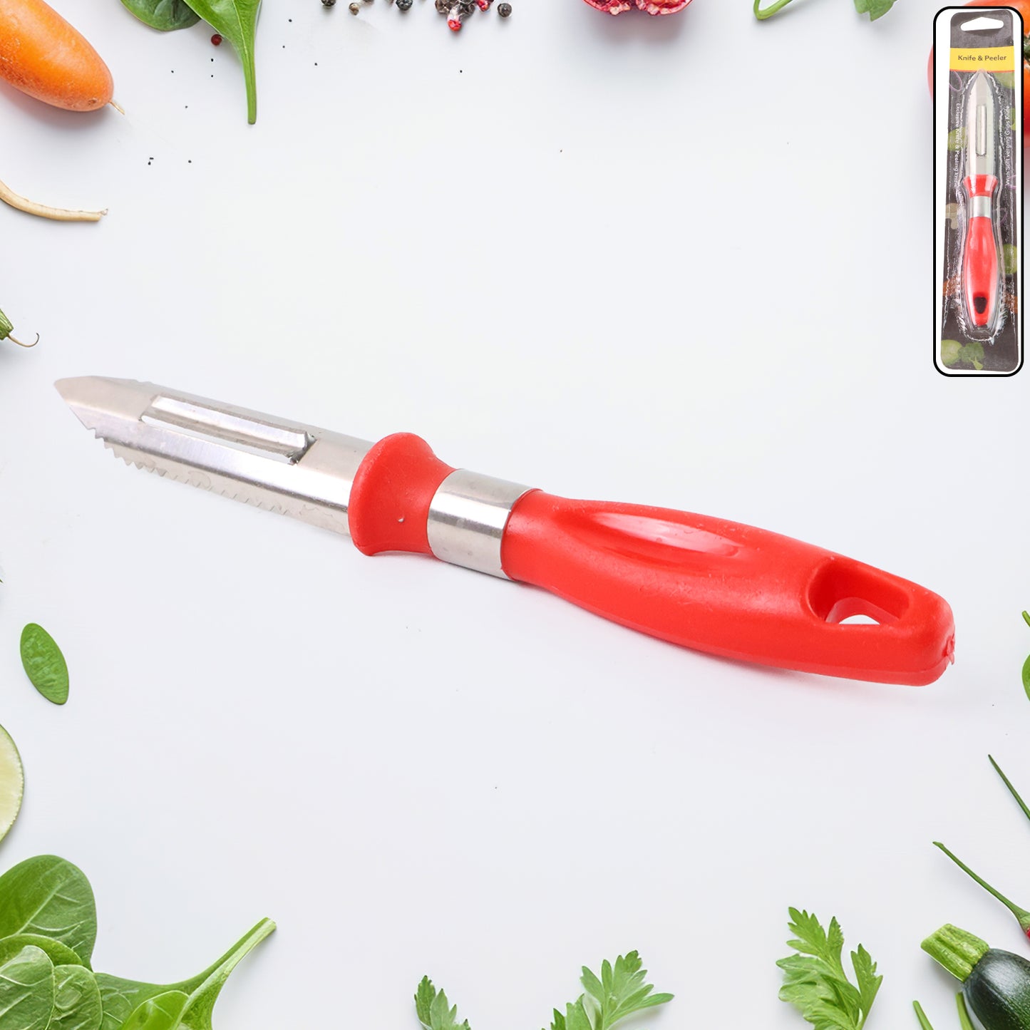 Multipurpose 2-in-1 Stainless Steel Knife  Peeler (1 Pc)