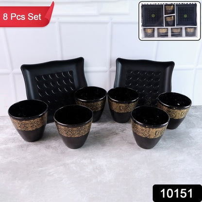 2 Bowl  6 Glass Snake Set ( 8 Pc Set )