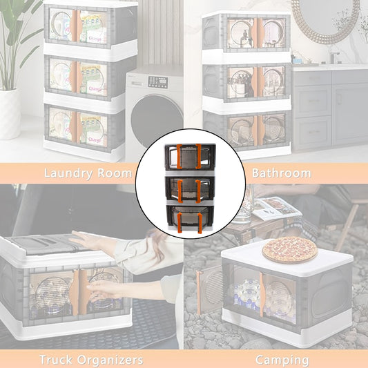 Plastic Folding Wardrobe Storage Organizer (3 Layer  1 Pc)