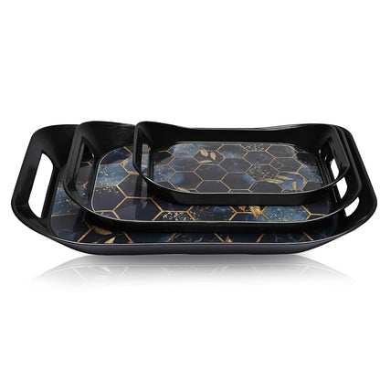Premium Plastic Serving Tray (3 Pc)