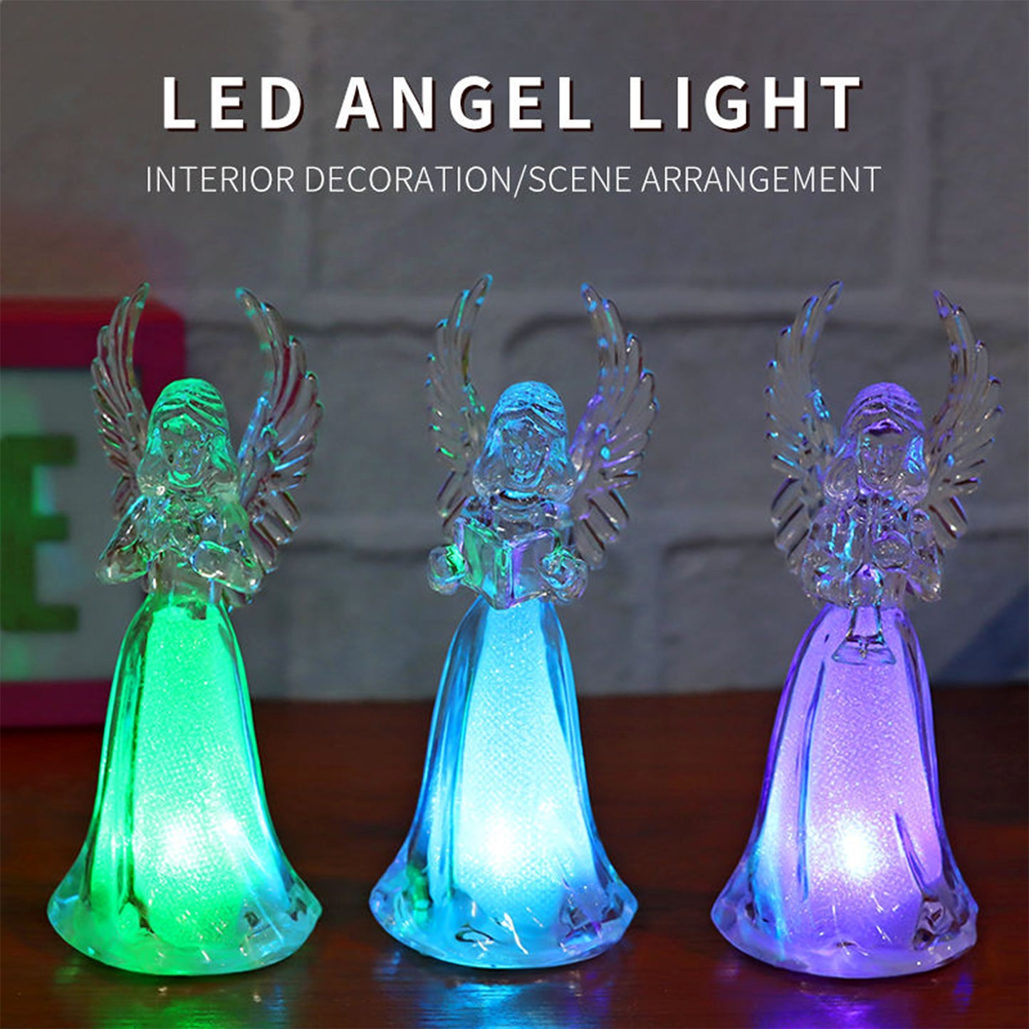Decorative Led Light-up Angel Figurines (12 Pc)