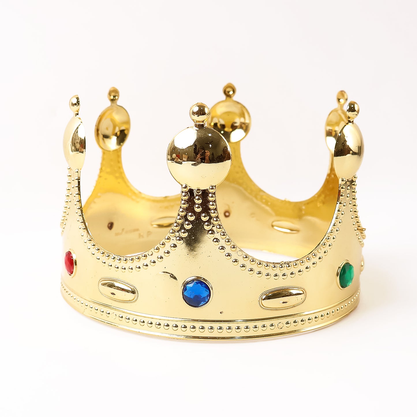 Golden Royal Crown With Colored Gems (1 Pc)