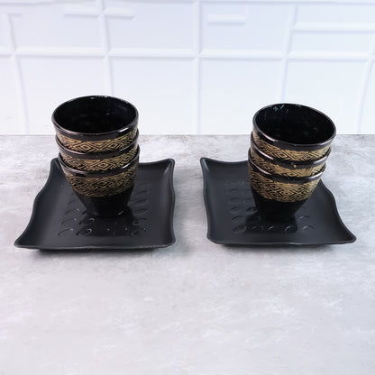 2 Bowl  6 Glass Snake Set ( 8 Pc Set )