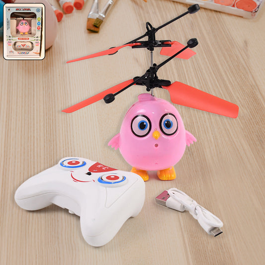 Flying Bird Rc Toy With Led Amp Remote Control  Pink Owl Design (1 Set)