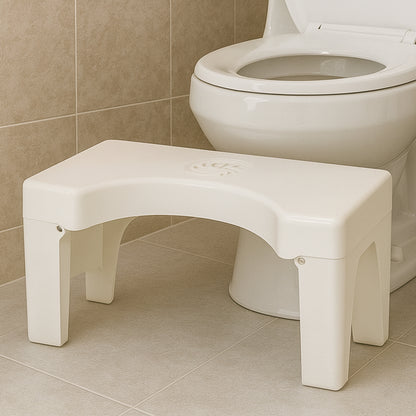 6005a Plastic Non-slip Folding Toilet Squat Stool - White Color