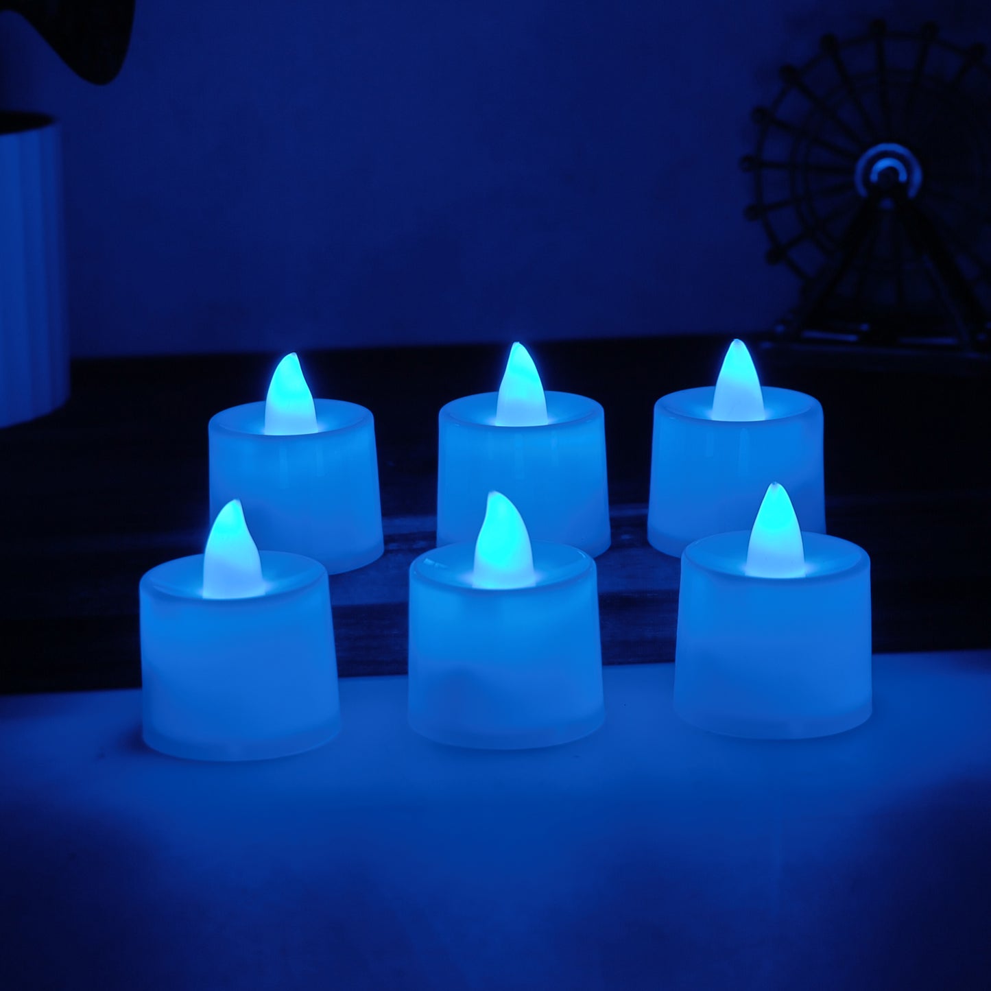Blue Led Tea Light Candles (6 Pc)