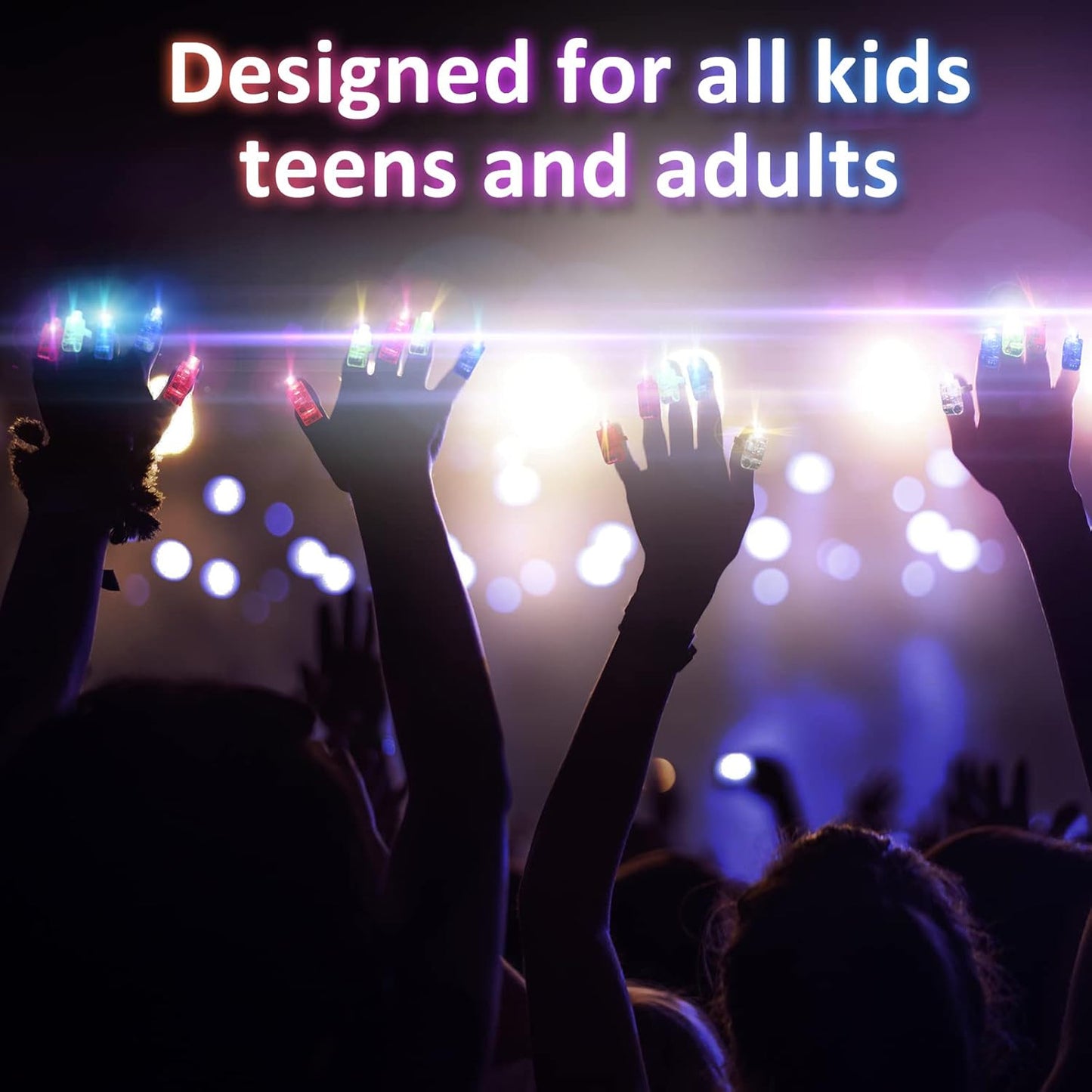 Light Up Finger Tips Clear Mini Rings Led Glow Ring With Elastic Band (1 Pc)