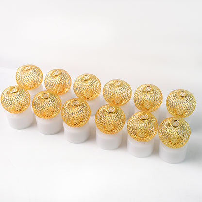 Led Ball Shaped Decorative Light With Mesh Cover (12 Pc  Set)