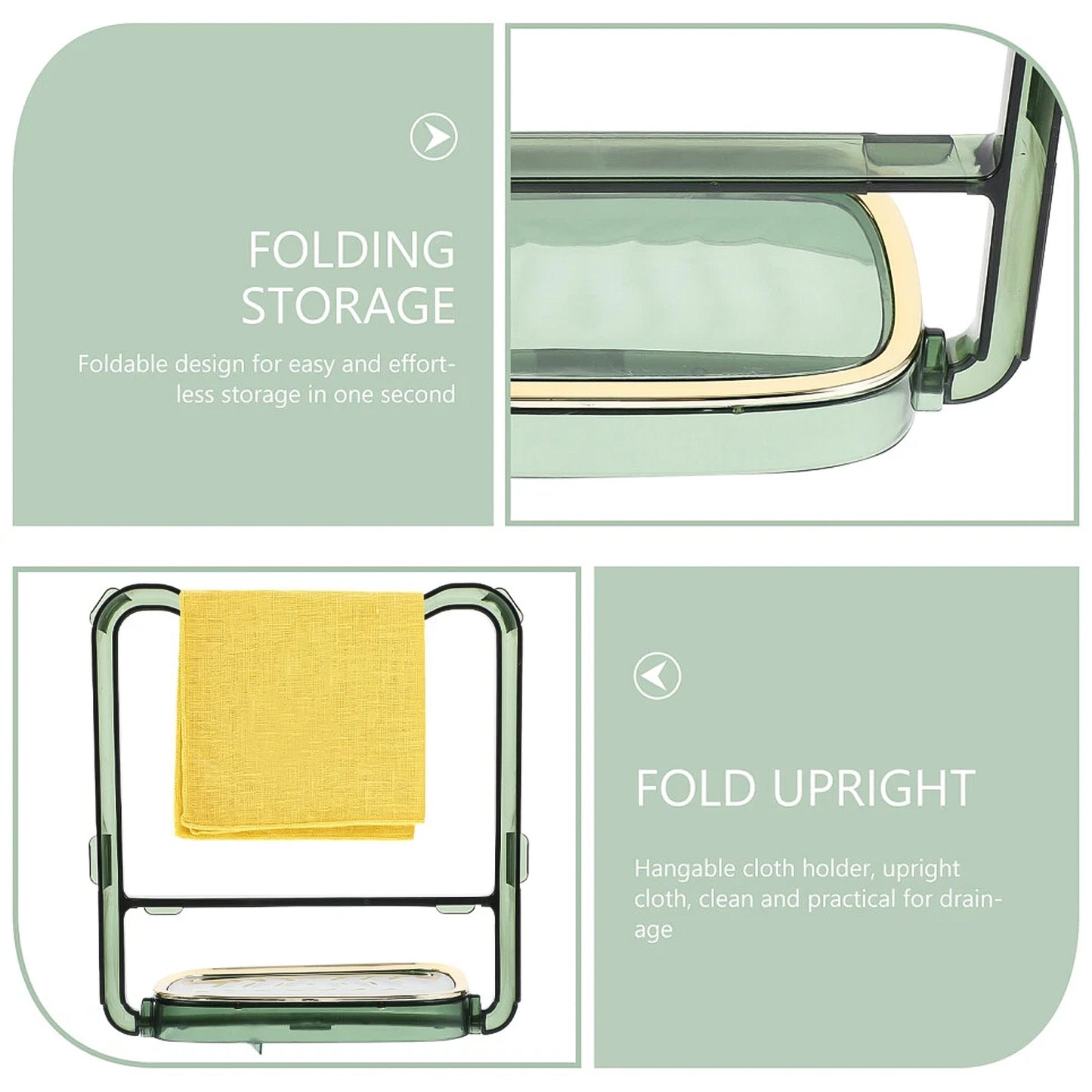 2-in-1 Self-adhesive Towel Hanger  Soap Holder Stand (1 Pc)