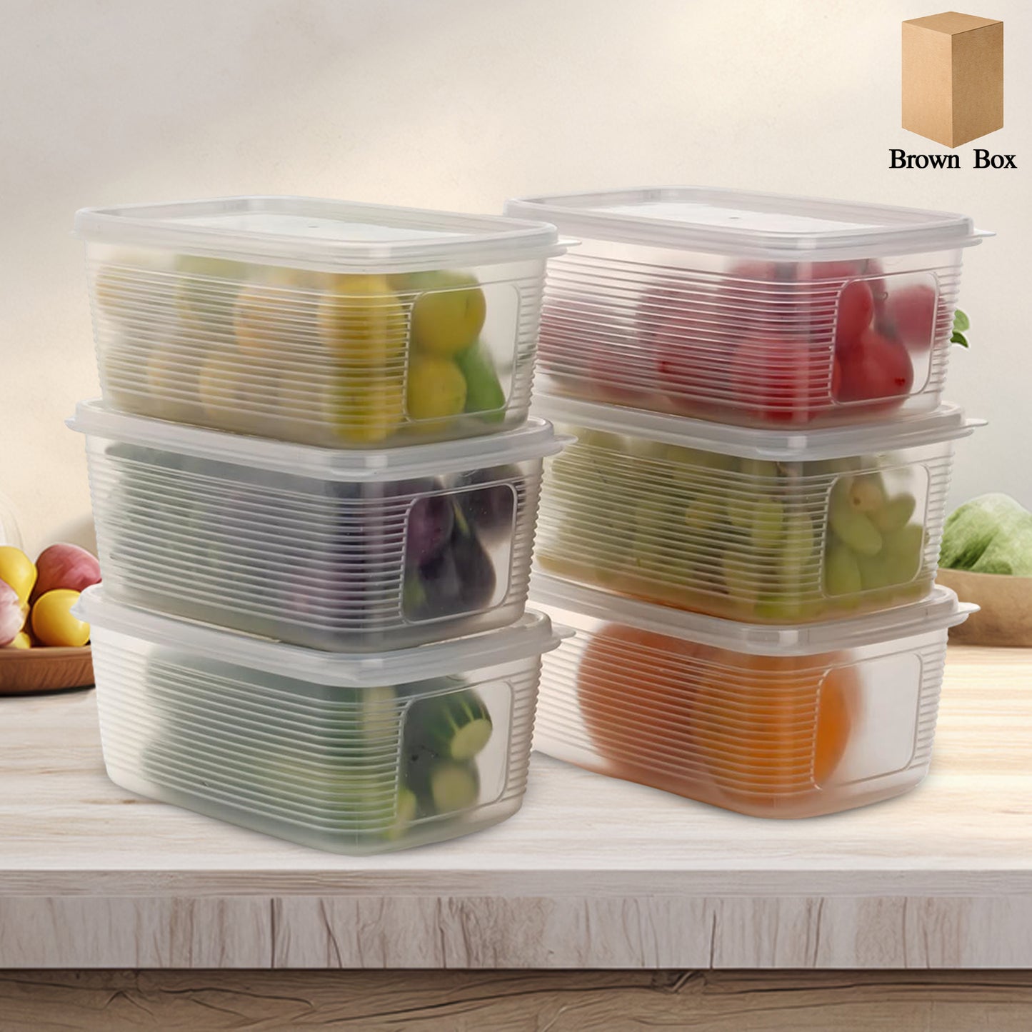 6 Pcs Multipurpose Plastic Food Storage Container Set