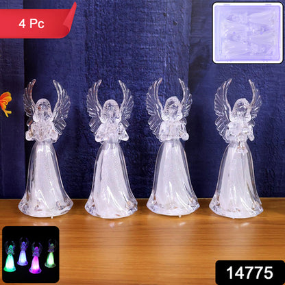 Battery Operated Led Angel Decorative Lights (4 Pc  Set)