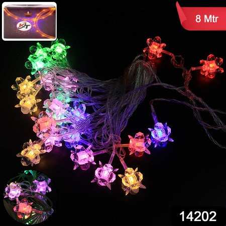 Crystal Flower Led Decorative String Light (8 Meter)