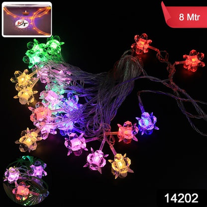 Crystal Flower Led Decorative String Light (8 Meter)