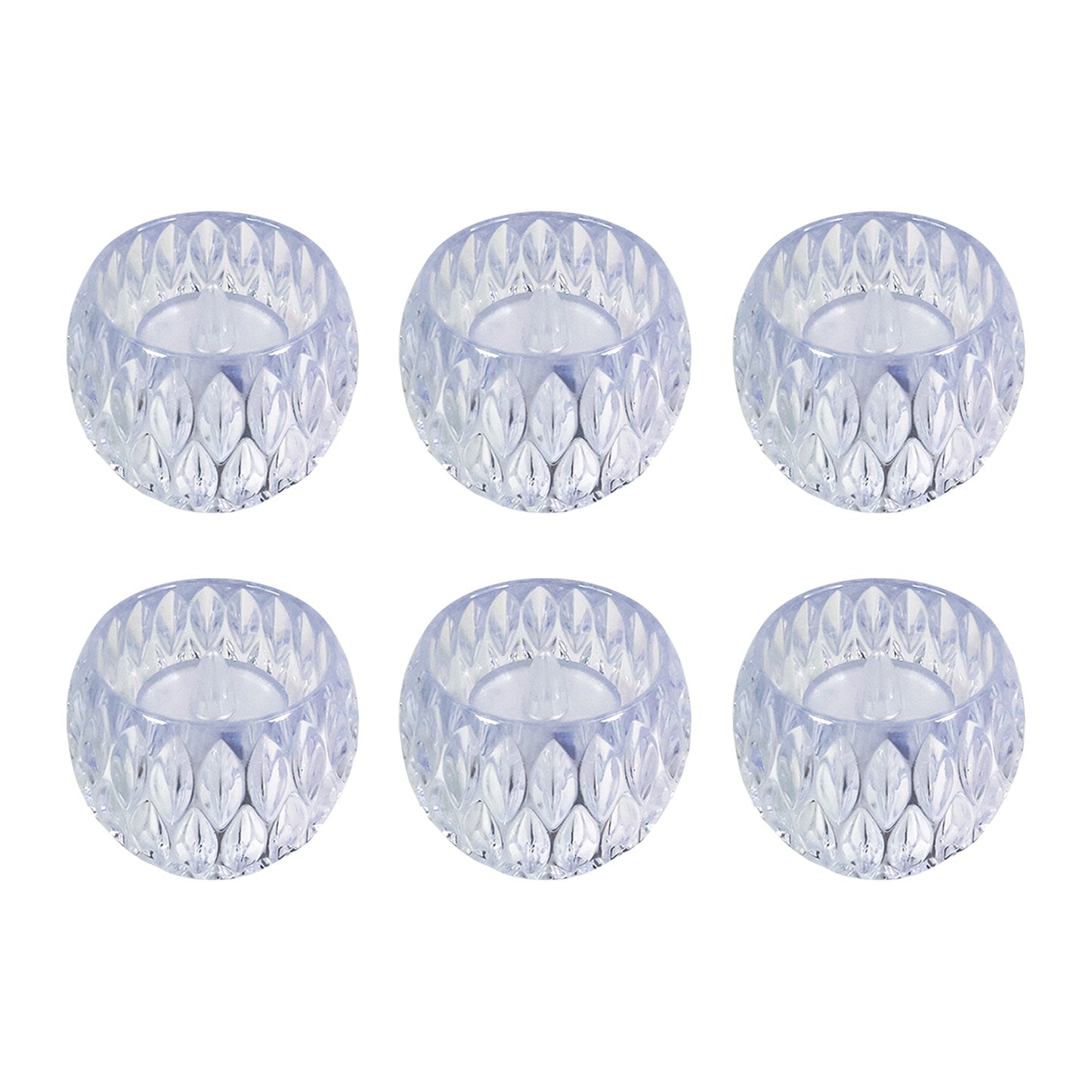 Crystal Design Led Tealight Candles (6 Pc  Set)