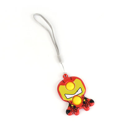 Creative Cartoon Superhero Style Mini Push Pop Bubble Keychain (1 Pc)