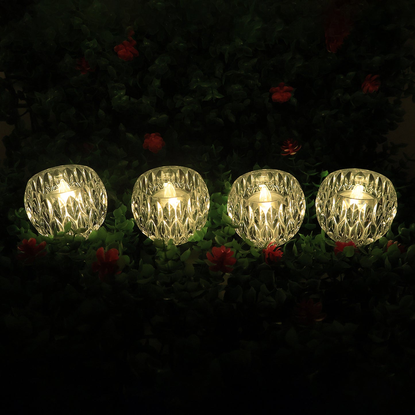 Crystal Design Led Tealight Candles (6 Pc  Set)