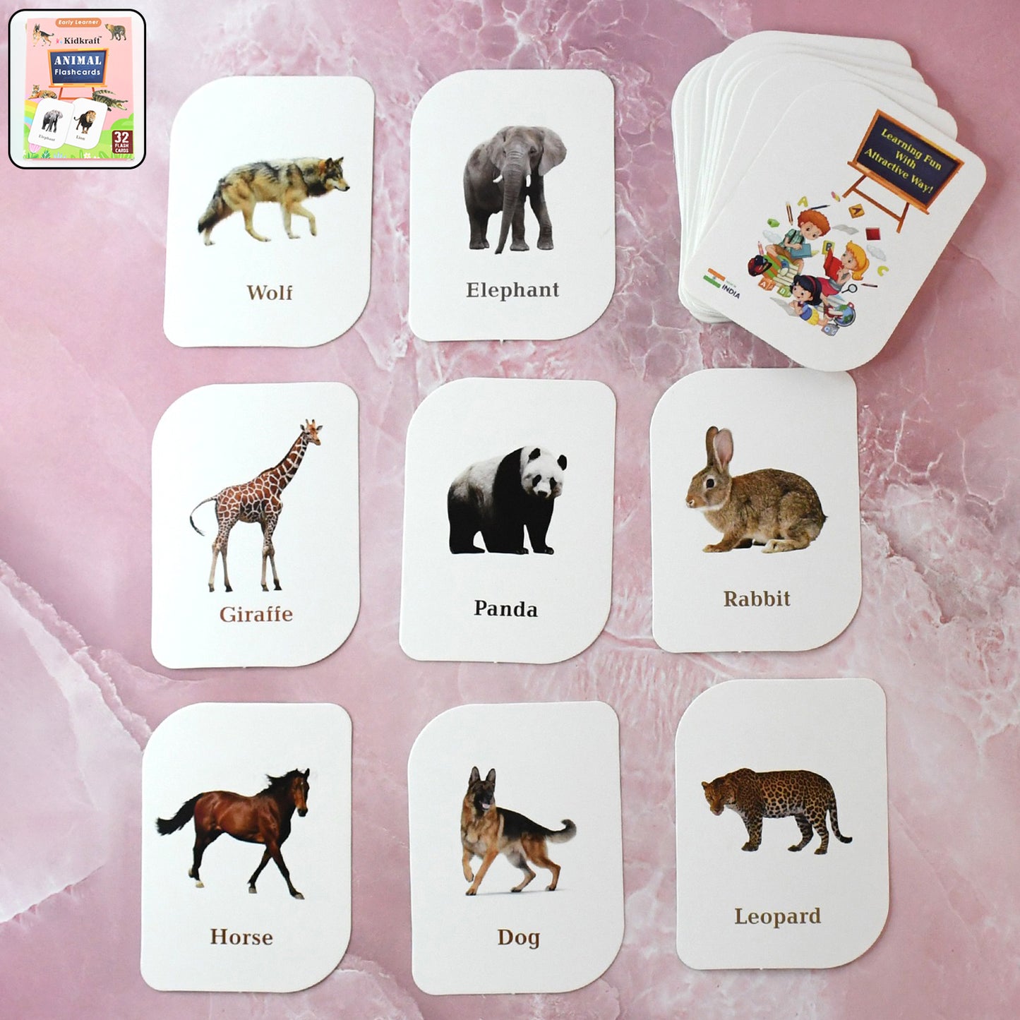 Kidkraft 32-piece Animal Flash Cards Set