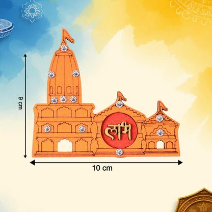 Shubh Labh Ram Temple  Mandir Design Decorative Wall Sticker (2 Pc)