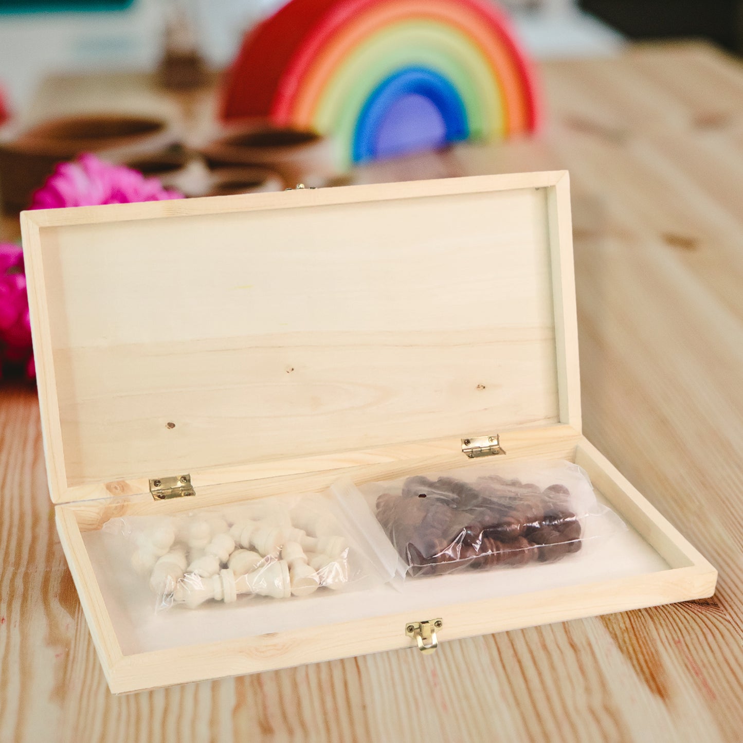 Foldable Wooden Chess Board Set (30  30 Cm  1 Set)