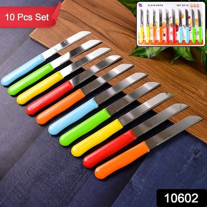 Premium Quality Stainless Steel Handle Plain Knife (10 Pc  1 Set)