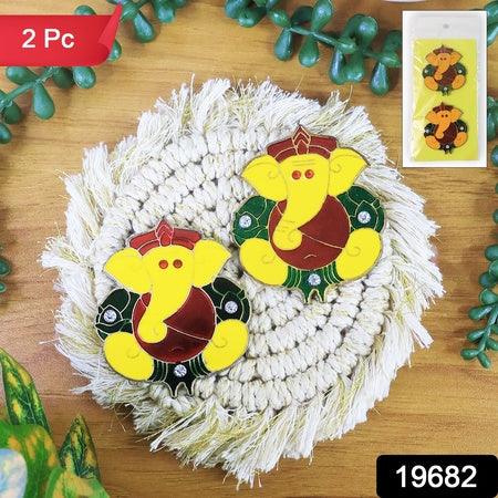 Decorative Lord Ganesha Wall Hanging Stickers (2 Pc)