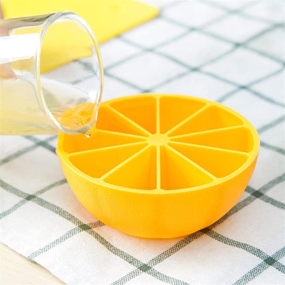 Lemon Shape Flexible Silicone Ice Cube Tray  8-slot Round Ice Mold (1 Pc)