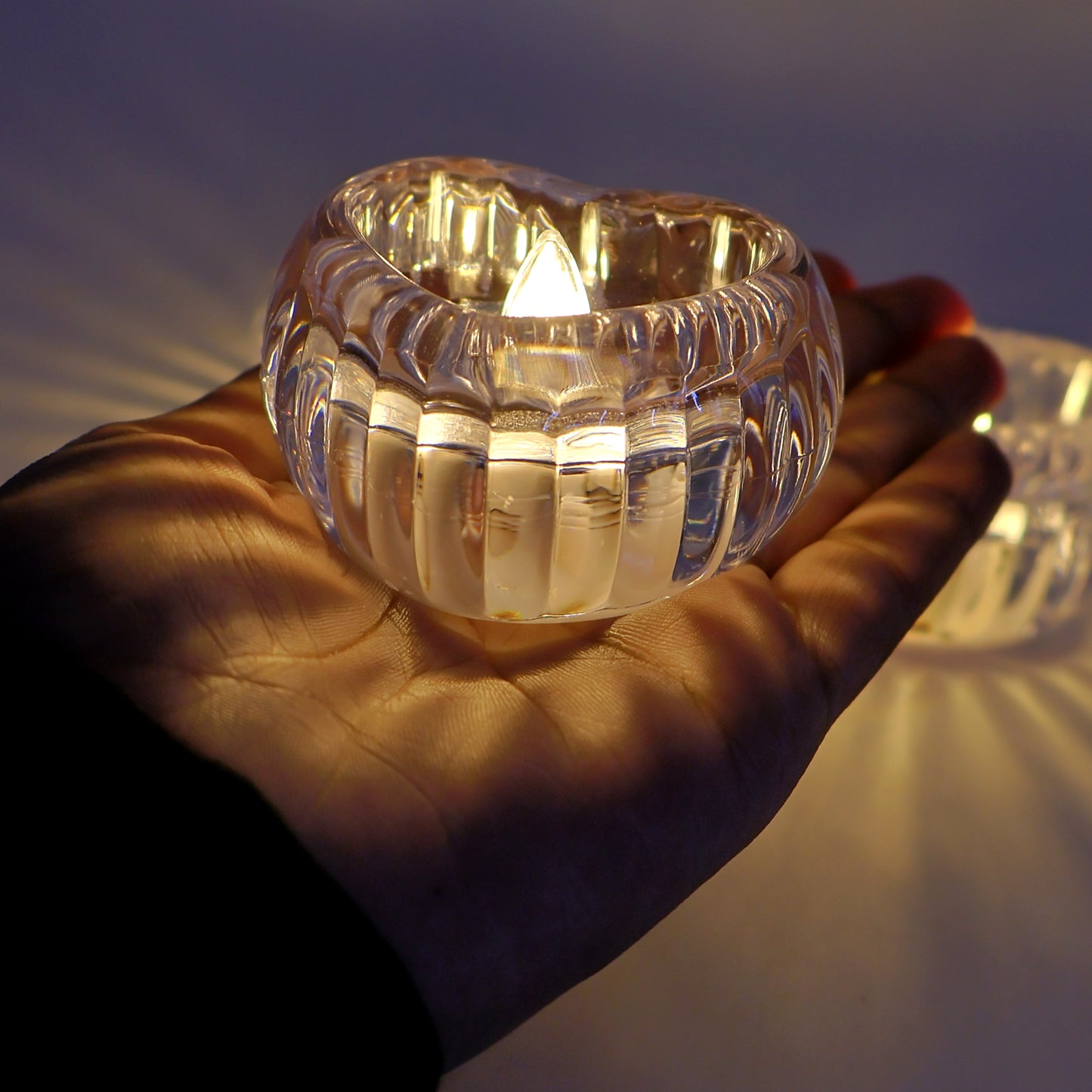 Set Of 3 Heart-shaped Led Flameless Decorative Candles